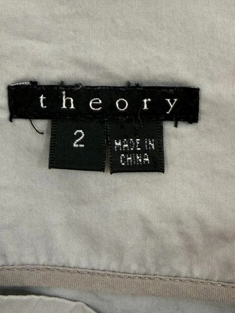 Theory Gray 100% Cotton Utility A-Line Skirt Pockets Size 2